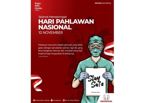 Selamat Memperingati Hari Pahlawan Nasional Honda Sukun Malang