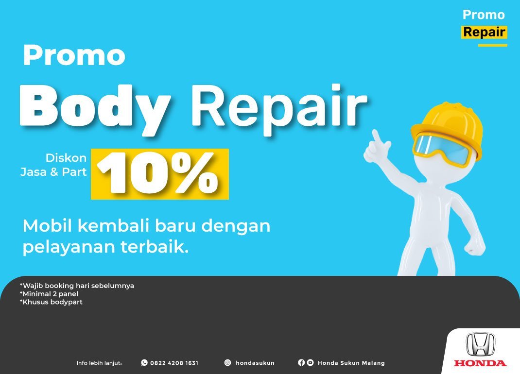 Promo Body Repair 10% All Type Mobil