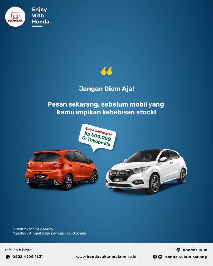 Beli Honda PPnBM dapat Cashback E-money!