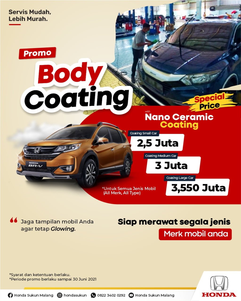 Body Coating Nano Ceramic Honda Malang