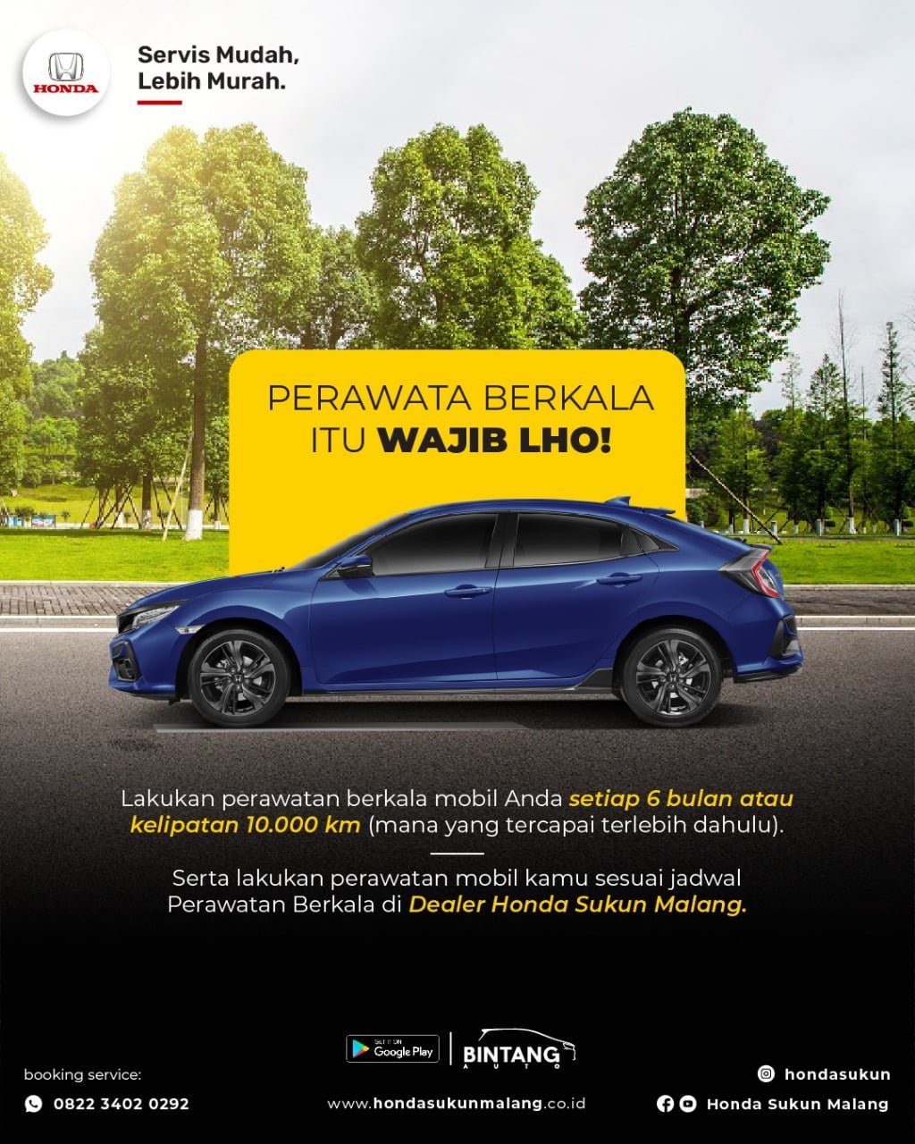 Perawatan Service Berkala Mobil Honda