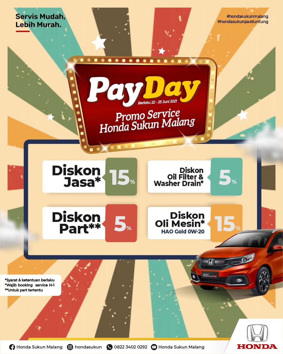 Promo Service Pay Day Honda Malang