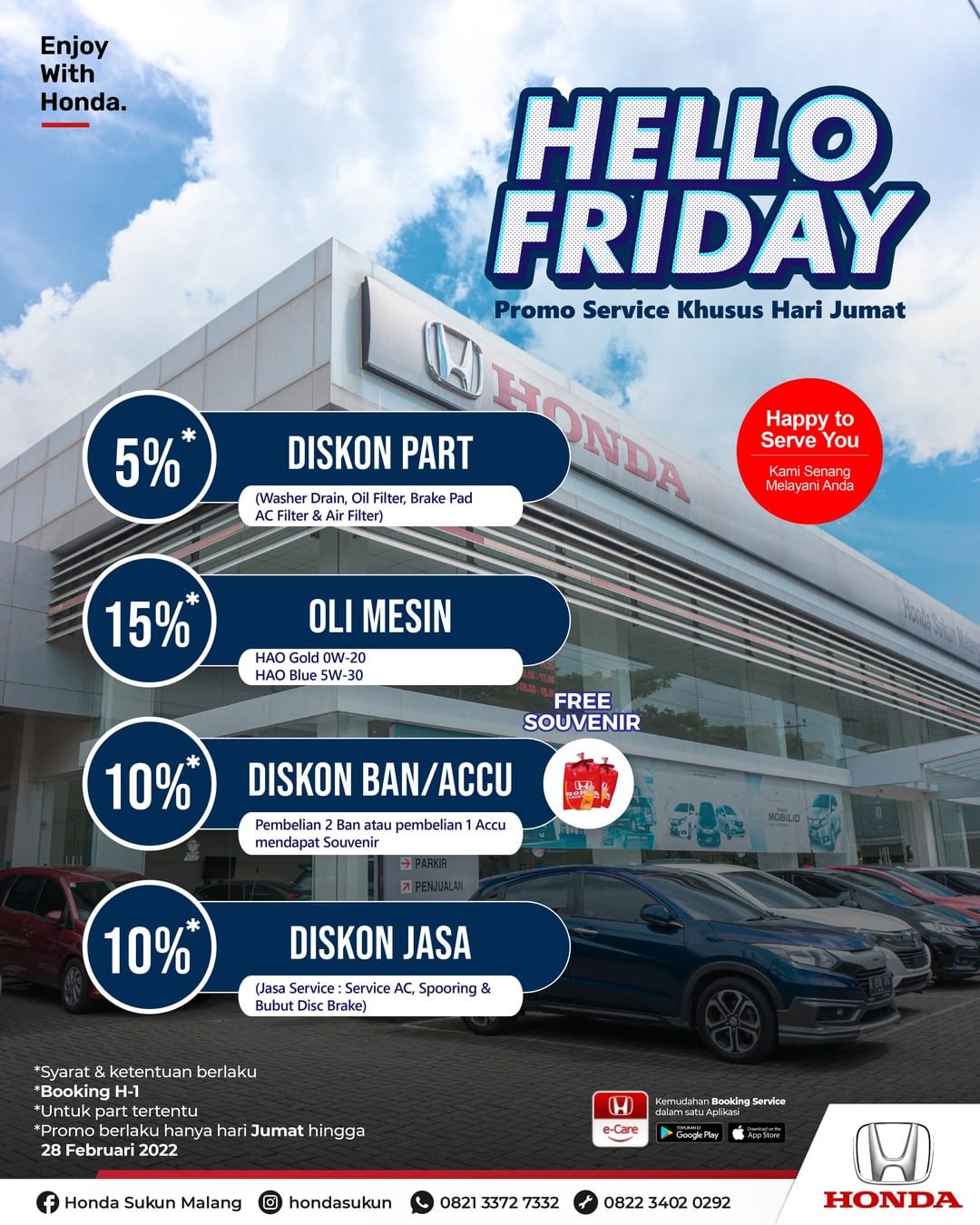 Promo Service Honda Malang Hello Friday
