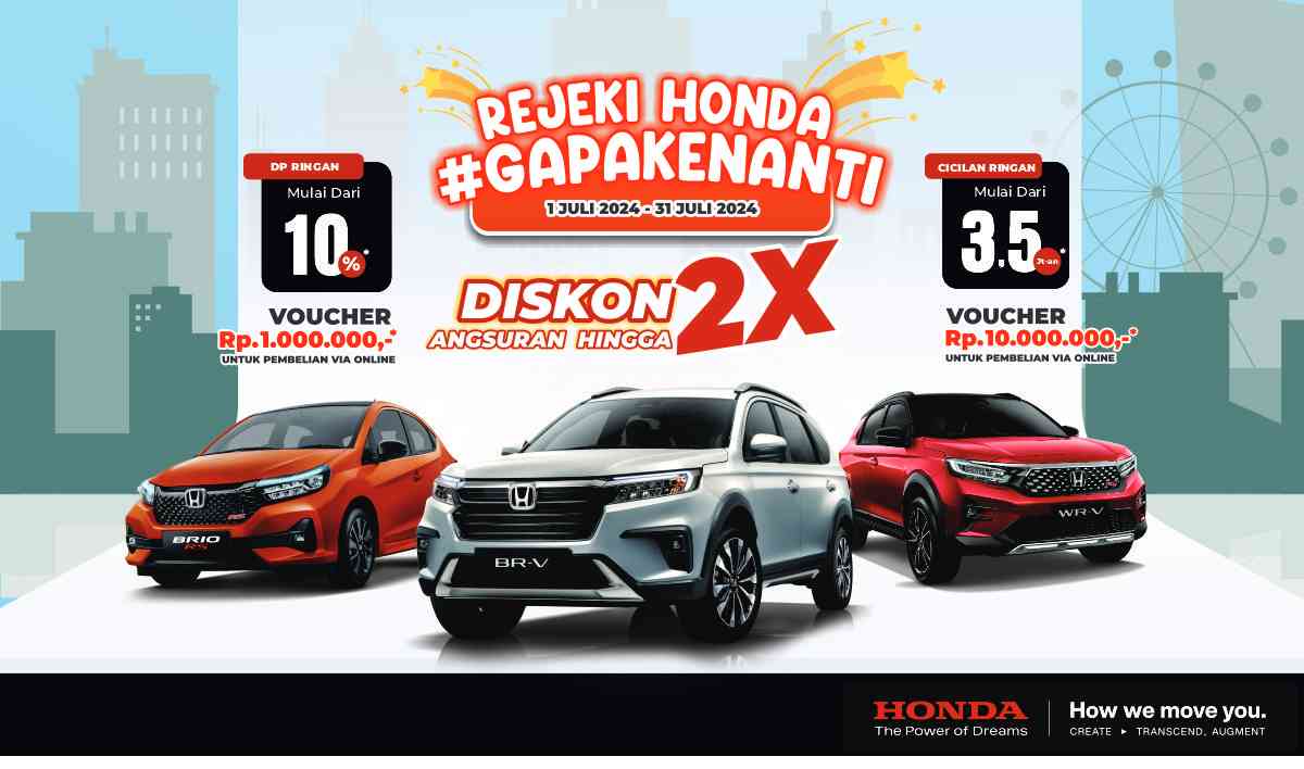 Rejeki Bulan Ini! Menangkan 1 Unit Motor Saat Beli Mobil Honda, Ada Cashback hingga Jutaan!