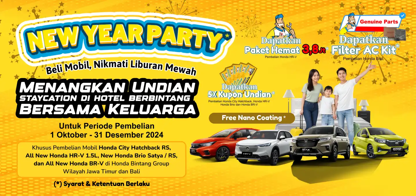 New Year Party: Beli Mobil Honda, Nikmati Liburan Mewah Bareng Keluarga!