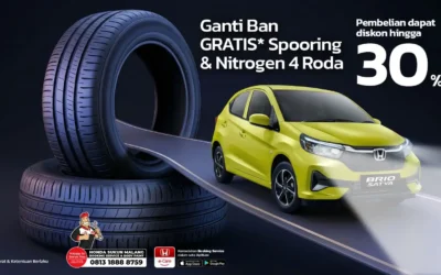 Promo Ganti Ban Maret 2026 di Honda Sukun Malang Diskon Hingga 30 Persen Plus Gratis Spooring dan Nitrogen