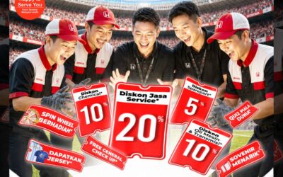 Servis Mobil Dapat Diskon Beruntun dan Jersey Gratis di Pesta Bola Dunia Service Day Honda Sukun Malang