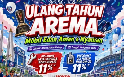 Spesial Ulang Tahun Arema: Promo Diskon 11% Jasa Servis, Body Repair, dan Oli HAO di Honda Sukun Malang
