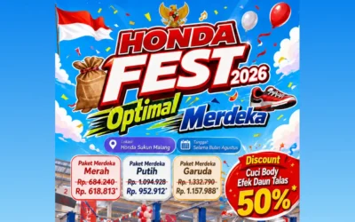 Paket Servis Merdeka Mulai 618 Ribu dan Diskon 50% Cuci Body Daun Talas di Honda FEST 2026